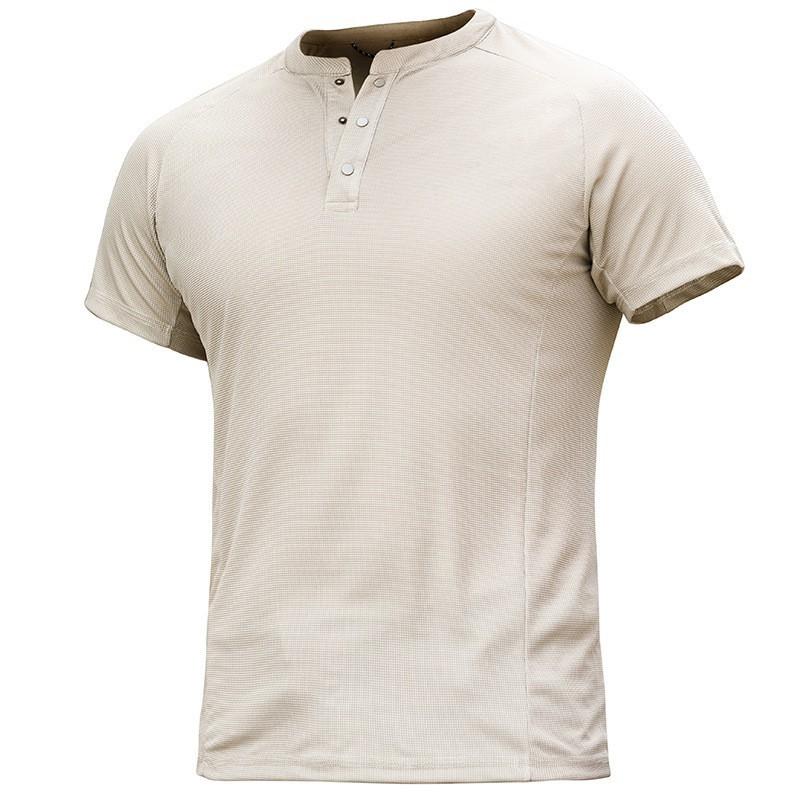 Forbearance Outdoor Quick-drying Clothes T-shirt Men's Henry Collar Hiking Sports Short-sleeved Products