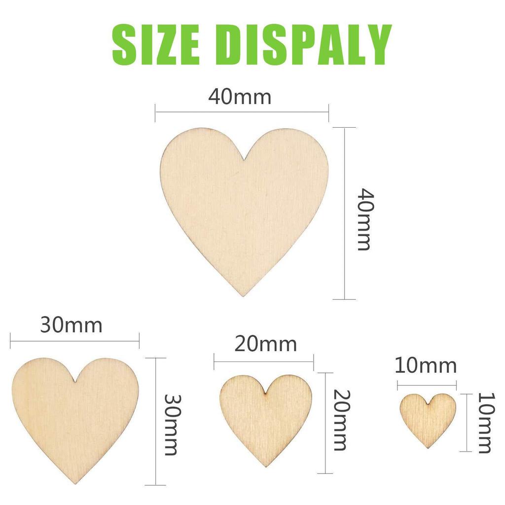 Unfinished Wooden Heart Shape Wish Card - DIY Valentine's Slice Decoration