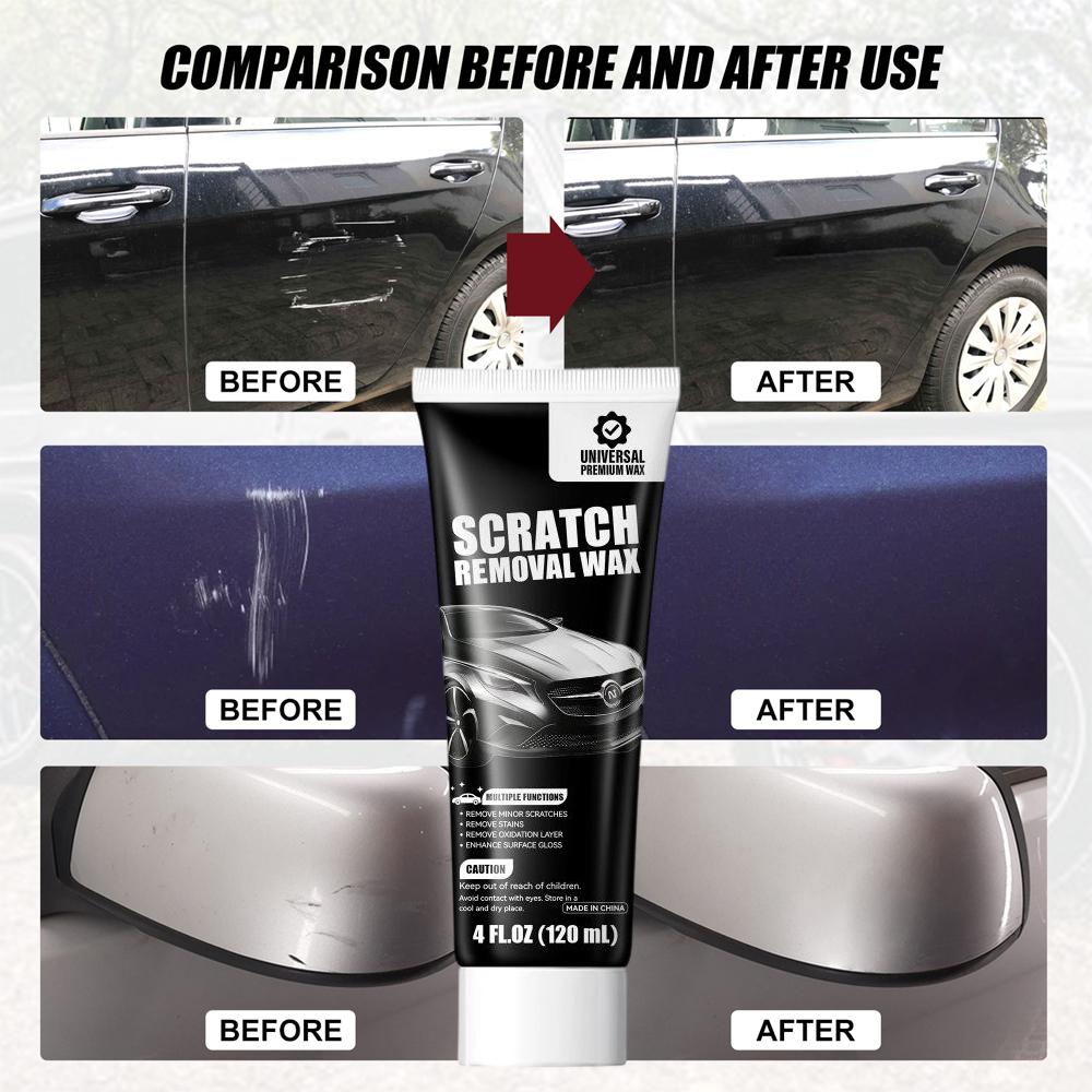 120ml Car Scratch Remover Wax Universal Repair Polishing Compound for Deep Scratches with Sponge and Cloth Scratch Removal Wax