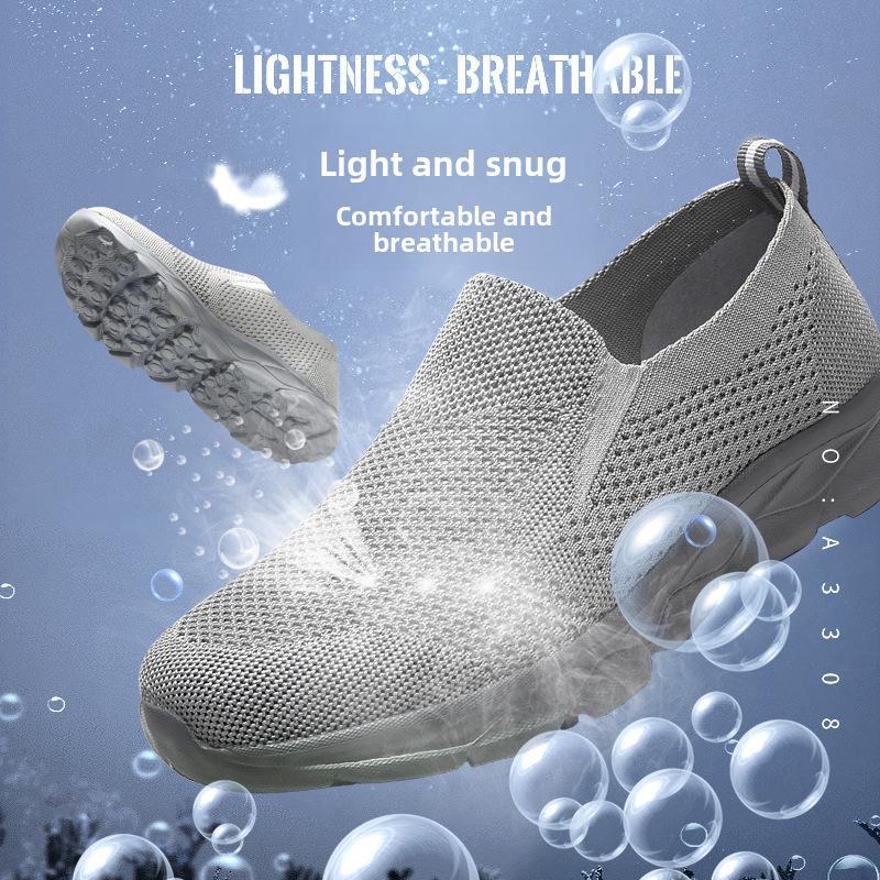 Herren Sommer Mesh Walking Schuhe A3308 - Atmungsaktive Sportliche Schuhe für ältere Menschen