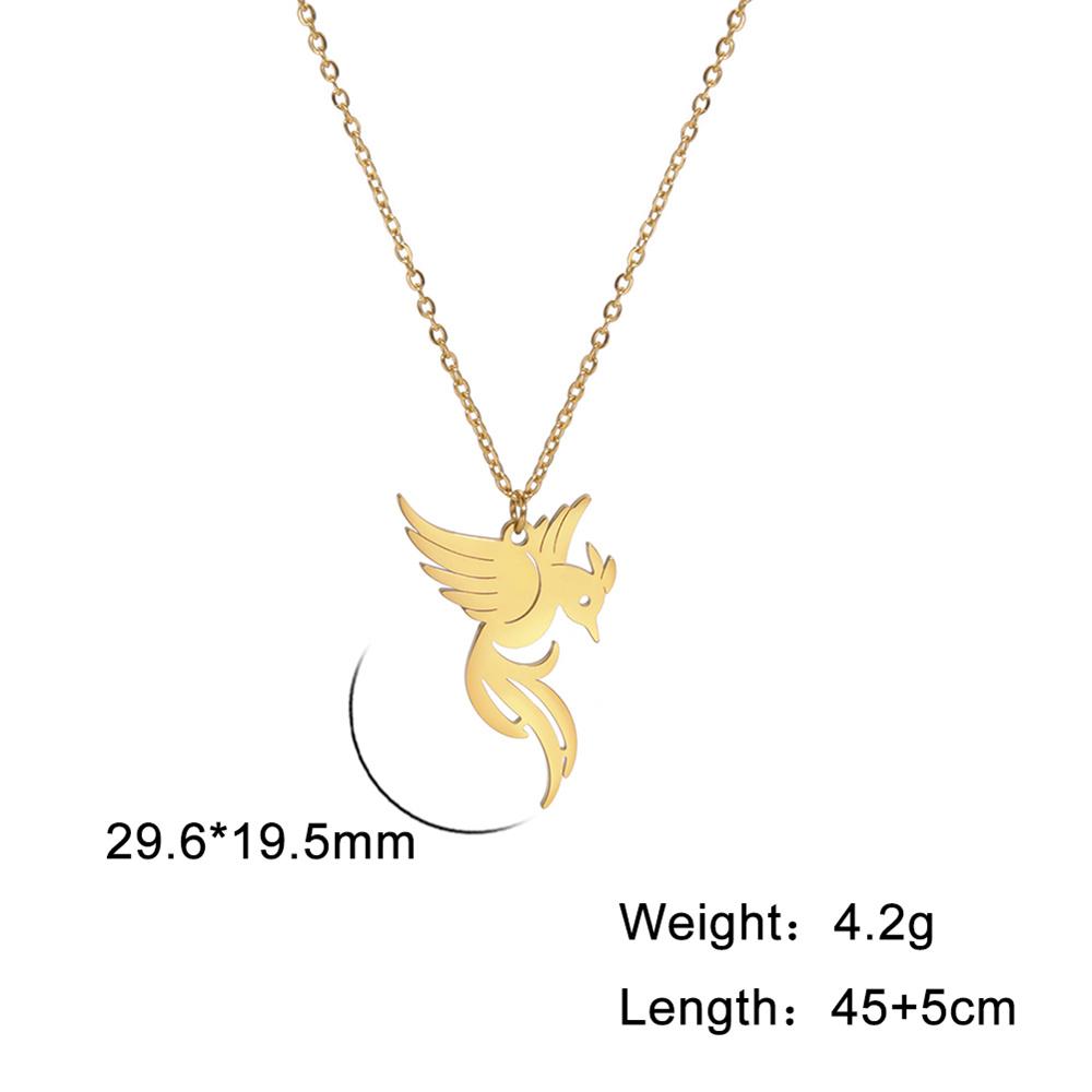 My Shape Phoenix Pendent Necklace for Women Men Stainless Steel Fire Bird Animal Charms Necklaces Choker Chain Jewelry Wholesale