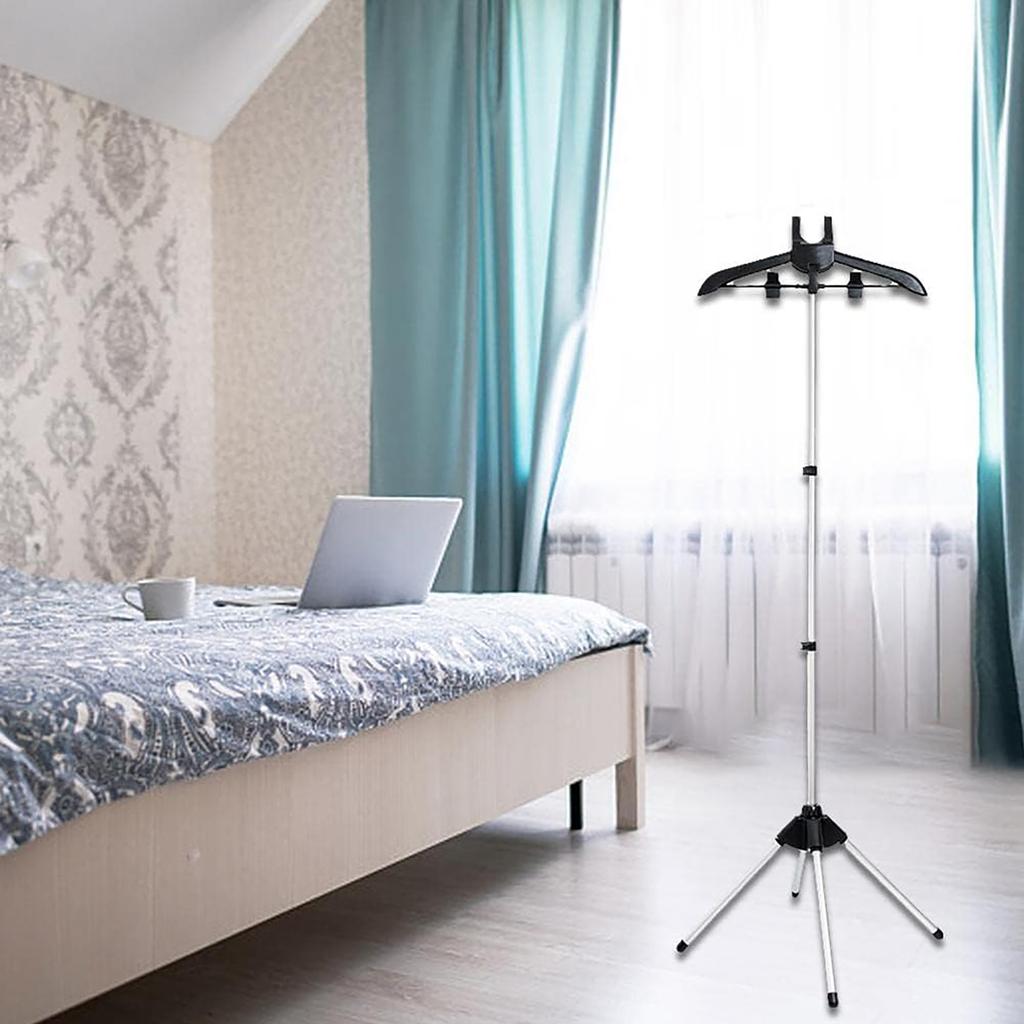 360 Degrees Rotational Ironing Board Adjustable Rods Garment Steamer Rack