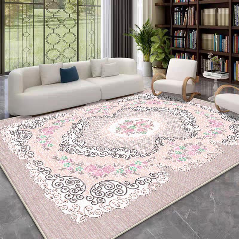 

Pastoral Retro Style Big Size Carpet Living Room Flower Design Soft Bedroom Carpet Easy Cleaning Coffee Tables Mat Customizable 40cm x 60cm