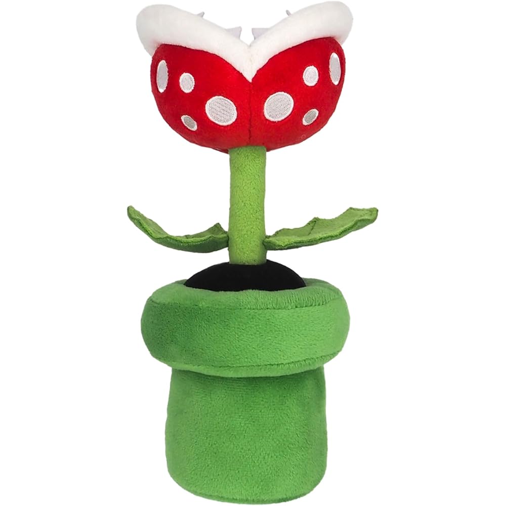 San-ei Super Mario All Star Collection Piranha Plant Plush Toy 10x10x23cm