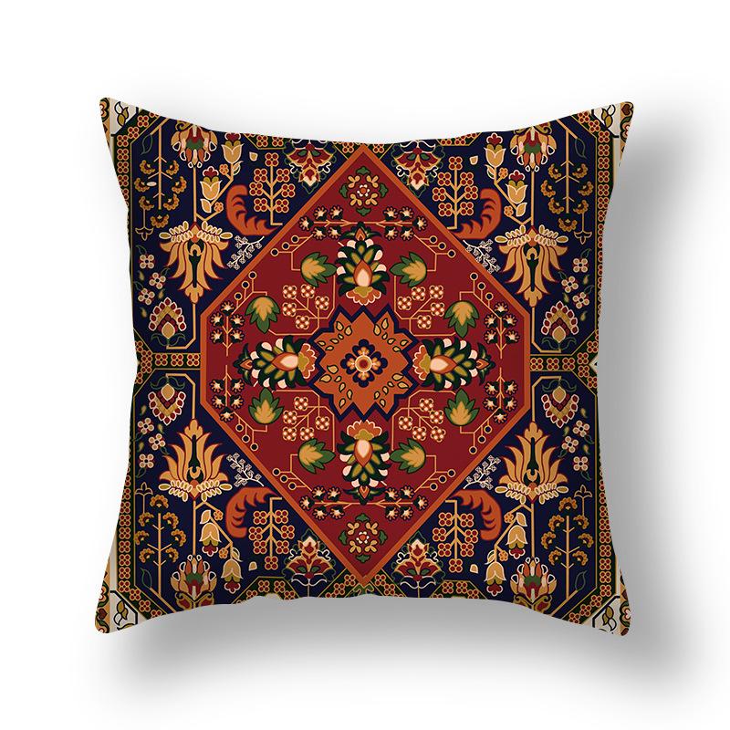 New Persian Carpet Pillowcase Holiday Decorative Pillow Short Plush Cartoon Print Sofa Pillow
