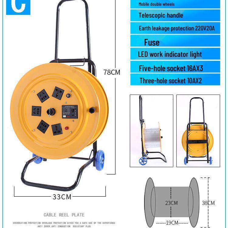 Portable Movable Cable Reel Winder and Roller Spool