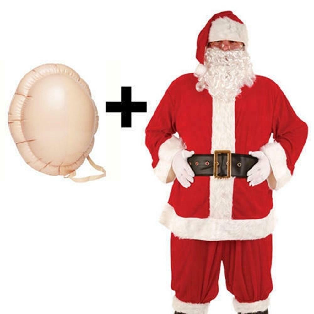 PVC Fake Pregnant Belly Spoof Santa Inflatable Beard Santa Suit Inflatable Belly  Stage Performance
