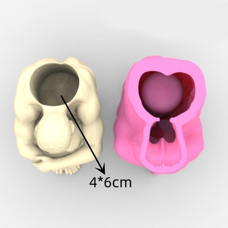 Candles Holder Resin Mold,Gypsum Flower Pot Silicone Molds Yoga-man Epoxy Resin Casting Mold for DIY Jewelry Storage Box