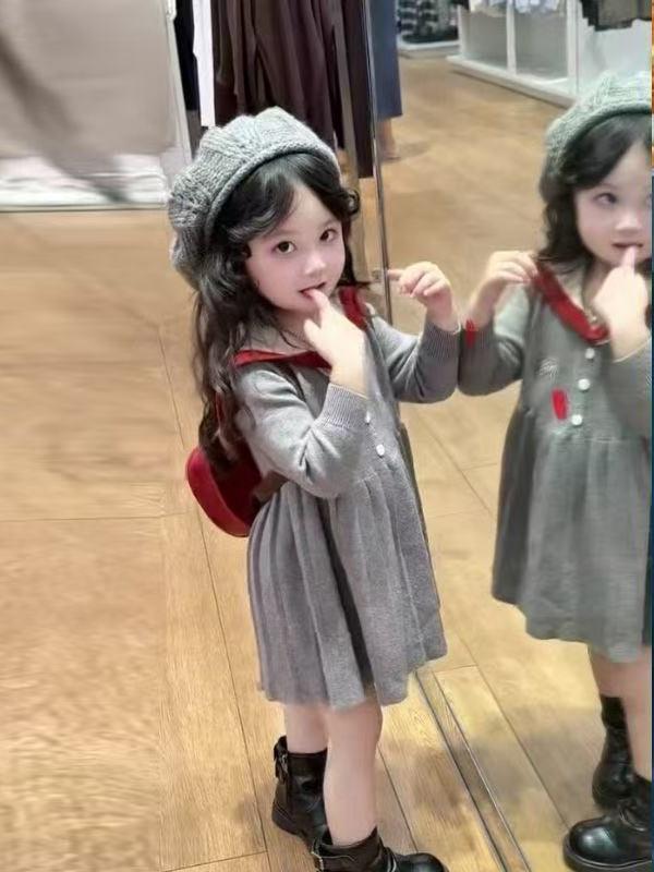 Girls Autumn Knit Dress Long Sleeve Princess Sweater Dress For Toddler And Kids Outerwear