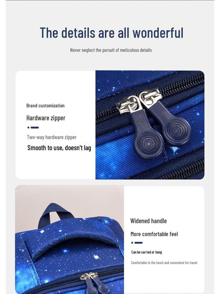 Fajny Plecak o Dużej Pojemności i Niskiej Wadze z Motywem Gwiaźdzystego Nieba dla Dzieci