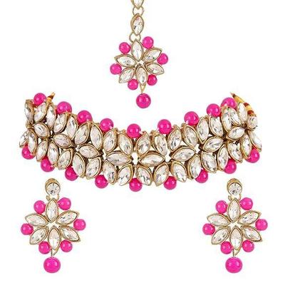 Latest Choker Design Antique Kundan Traditional Necklace Jewellery Set for Women