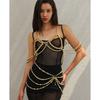 Sweet And Cool Hot Girl Imitation Pearl Hollow Tassel Ethnic Style Clothing Necklace Sexy Nightclub Style Multi-layer Body Chain For Women