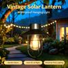 Solcellelykt Utendørs Vanntett Hengende Lampe Bærbar Vintage Solcellelys For Hage Gårdstomt Veranda Julefest Dekorasjon Belysning