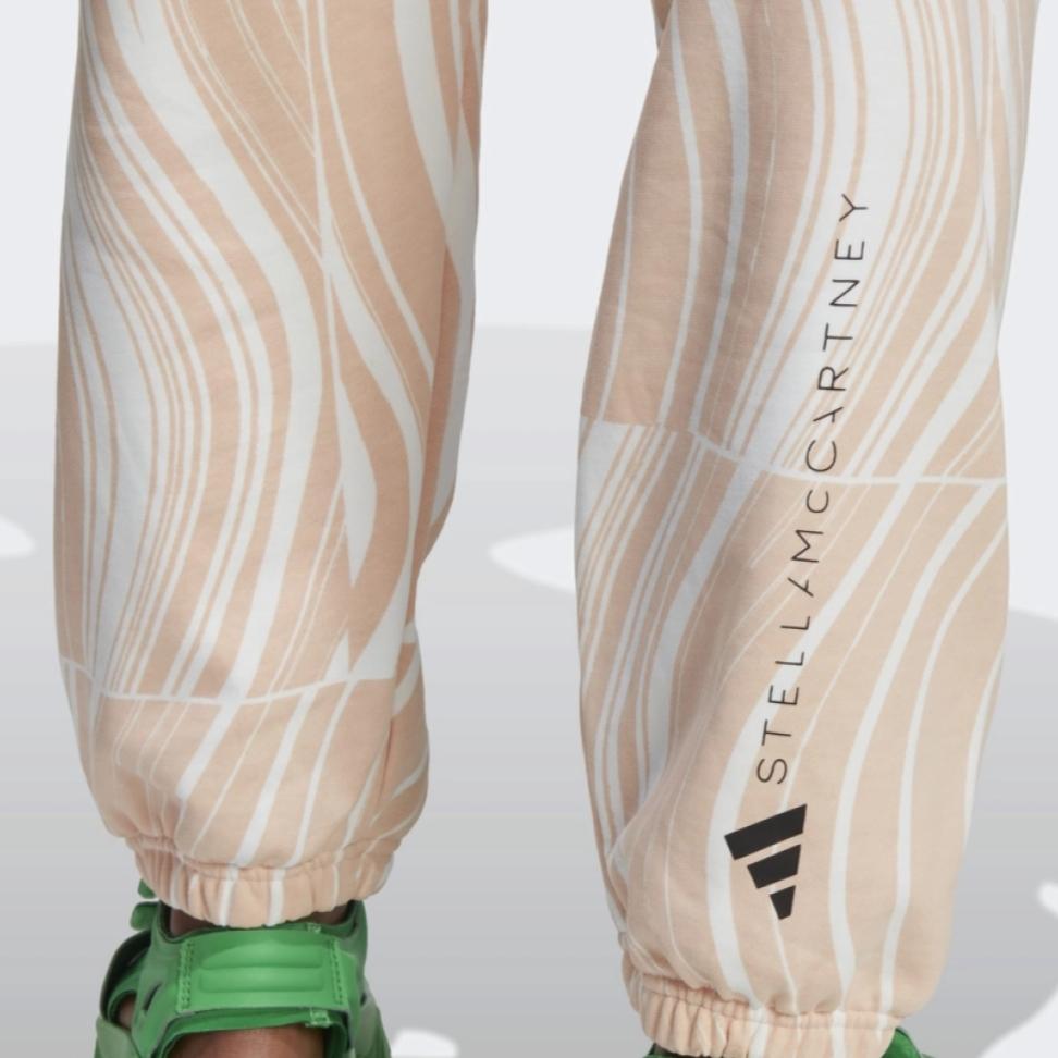 adidas Patterned Print Joggers Elastic Drawstring Waist Casual Sports Bottoms Women Pale Pink HR9245
