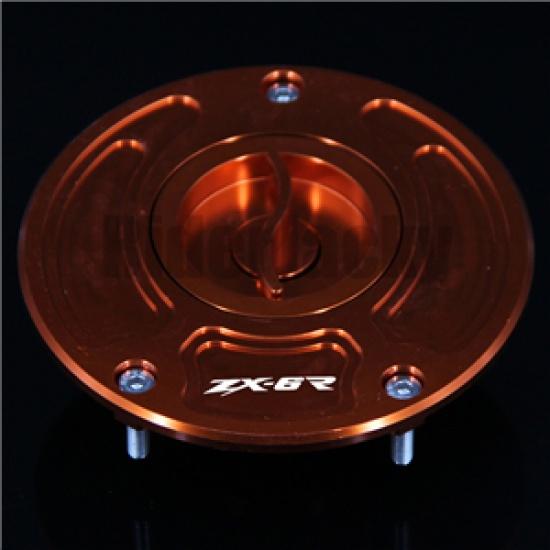 

Алюминиевые аксессуары для мотоциклов с ЧПУ без ключа, крышка топливного бензобака для Kawasaki ZX-6R ZX6R ZX6 R 2003-2006 2004 оранжевый