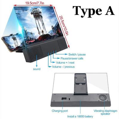 Supporto per altoparlante stereo Bluetooth con amplificatore video per schermo di ingrandimento per telefono cellulare 3D