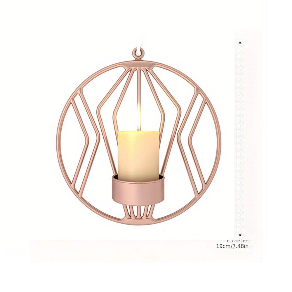 1Pc European style metal candle holder, geometric round wall candle holder, wall wrought iron decorative ornament