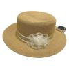 Summer Sunscreen Shows Face Shading, Seaside Japanese Fresh Pastoral Straw Hat Versatile Flat Top Lace Sun Hat Straw Weaving Tide