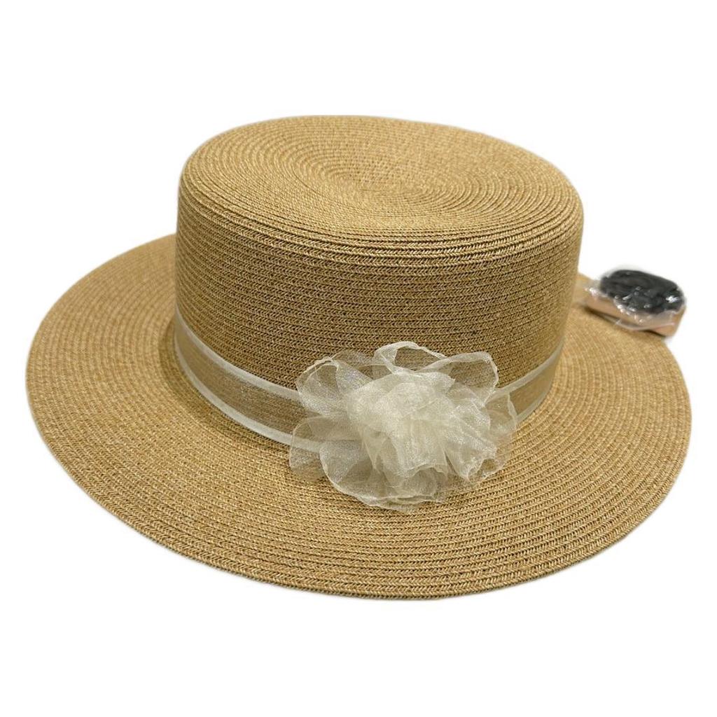 Summer Sunscreen Shows Face Shading, Seaside Japanese Fresh Pastoral Straw Hat Versatile Flat Top Lace Sun Hat Straw Weaving Tide