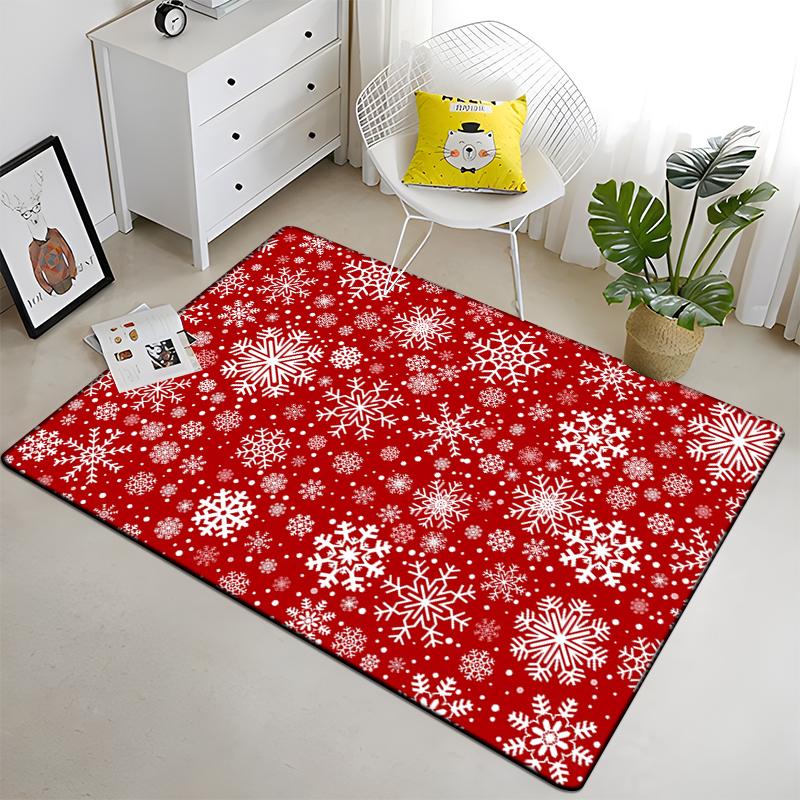Snowflake Christmas Gift Afire In Winter Printed Carpet for Living Room Large Area Rug Soft Mat E-sports Chair Carpets Alfombra