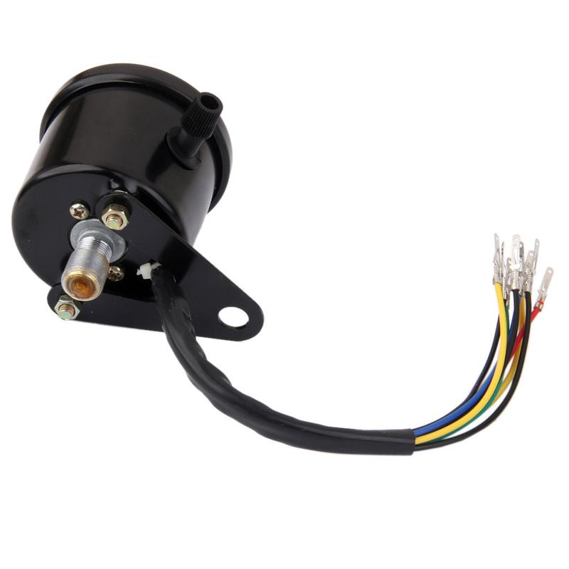 12V Universal Dual Odometer KM/H Speedometer LED Backlight Signal for Motorcycle (Black)