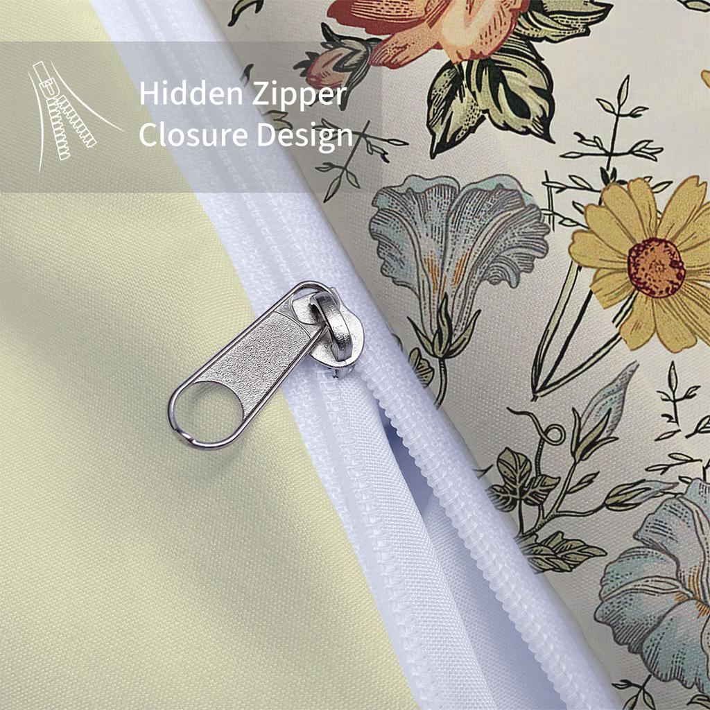 3pcs Retro Floral Pattern Printed Bedding Set, Suitable for Women Bedroom, Queen, King, Twin Bed, 1*duvet Cover+2*pillowcase