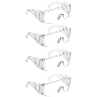 Dervin Safety Protective Sunglasses Transparent Anti-Splash Impact-Resistant Anti Chemical Damage Work Medical Protective Glasses - Combo of 4