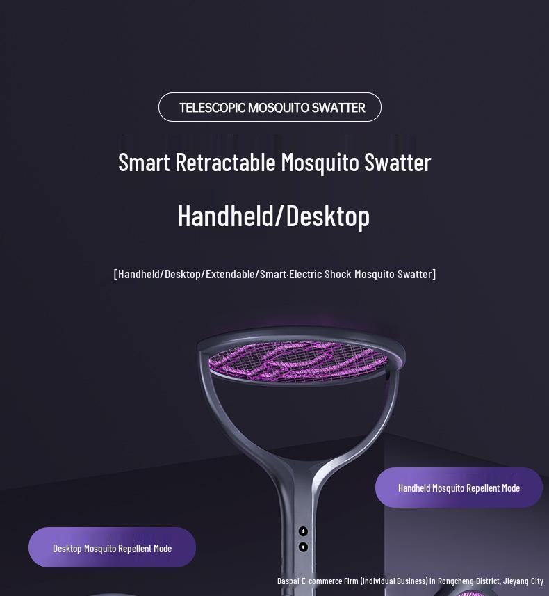 2026 Retractable Purple Light Mosquito Killer: Rotatable Wall-Mount, 2-in-1 Charging Type