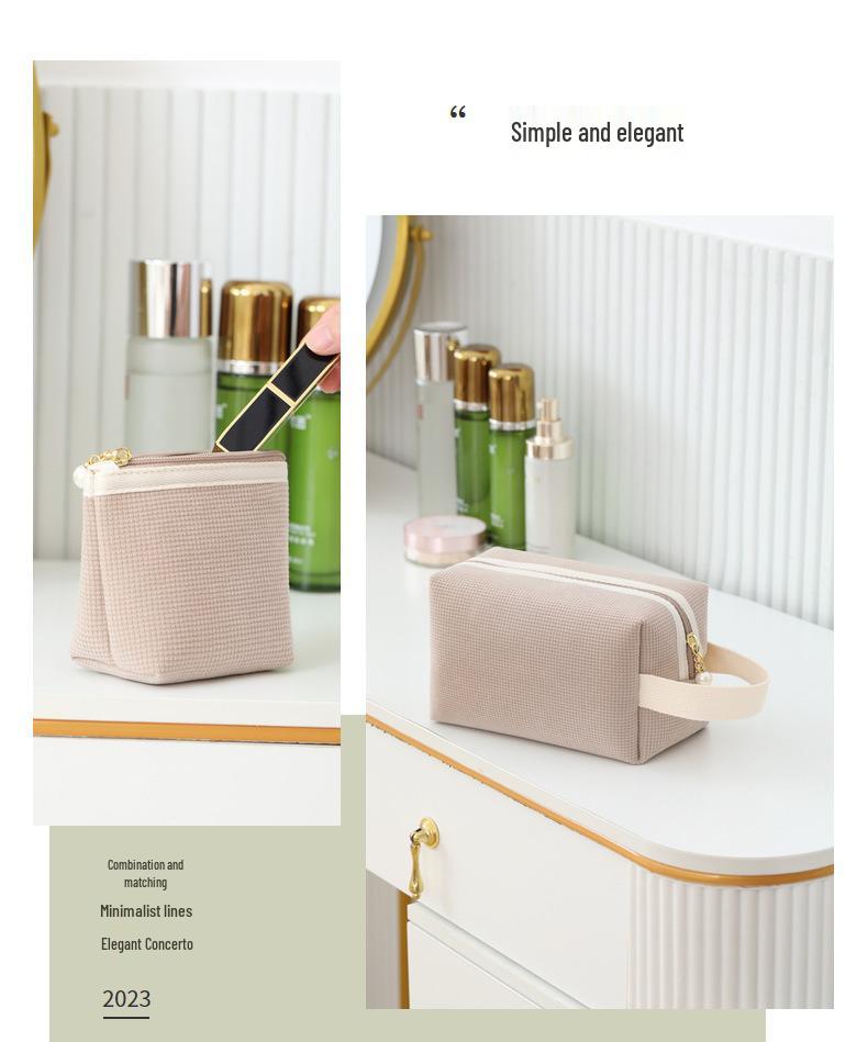 Kompakte Cord-Make-up-Tasche: Vielseitige Kosmetik- und Geldbörse mit großem Fassungsvermögen für Frauen