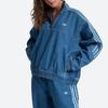 Women's Adidas Originals Denim Jackets Women's Blue Stand Collar Moderate Straight Fit
