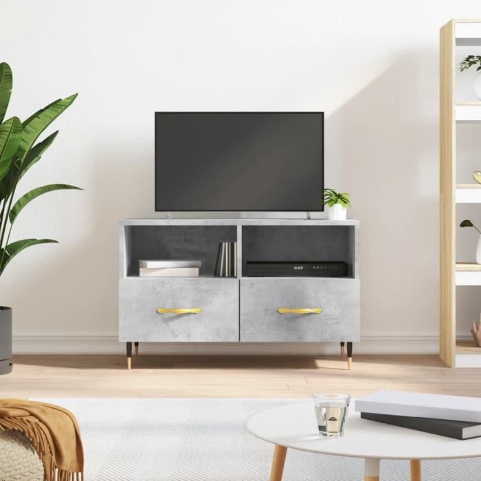 VidaXL Meuble TV Gris béton 80x36x50 cm Bois d'ingénierie 828952