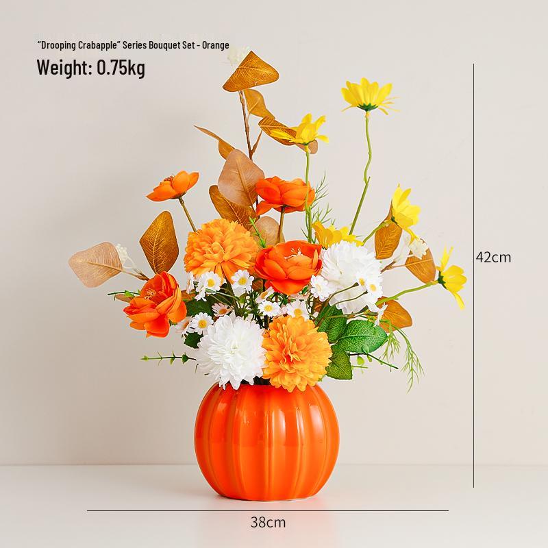 Nordic Artificial Flower Decor: Realistic Floral Arrangements for Living Room & Dining Table.