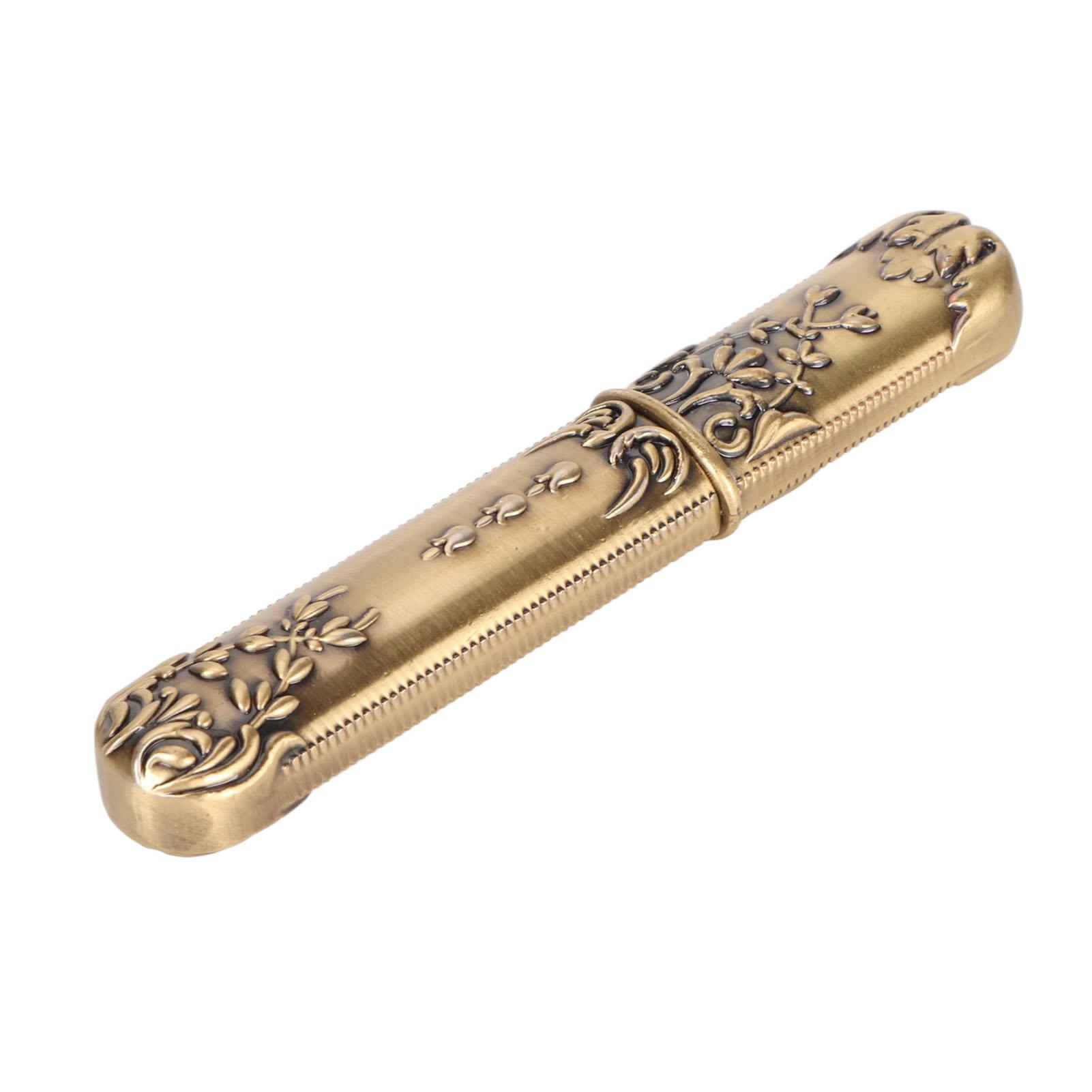 

Vintage Needle Case Engraved Stereoscopic Pattern Stylish Sewing Needles Storage Tube Needle Holder DIY Sewing Tools бронзовий