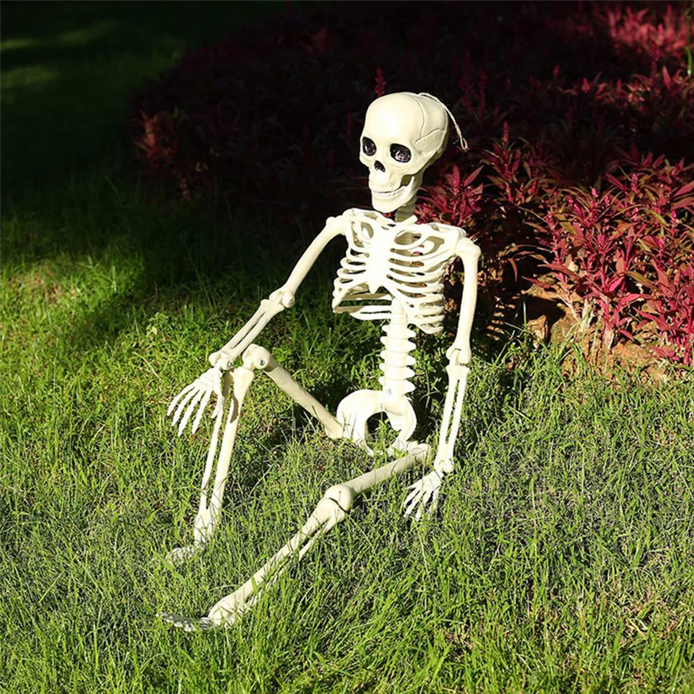 1pc Halloween Spooky Movable Joints Human Skeleton Decoration for Halloween Party Outdoor Indoor DIY Skeleton Decoration Props