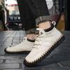 38-48 Men Leather Casual  Shoes Design Sneakers Man Breathable Leather Shoes Men Ankle Boots