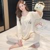 Korean Style Sweet Princess Oversized Pajamas Set - Long Sleeve Top and Pants for Spring/Autumn (Up To 200 Lbs)