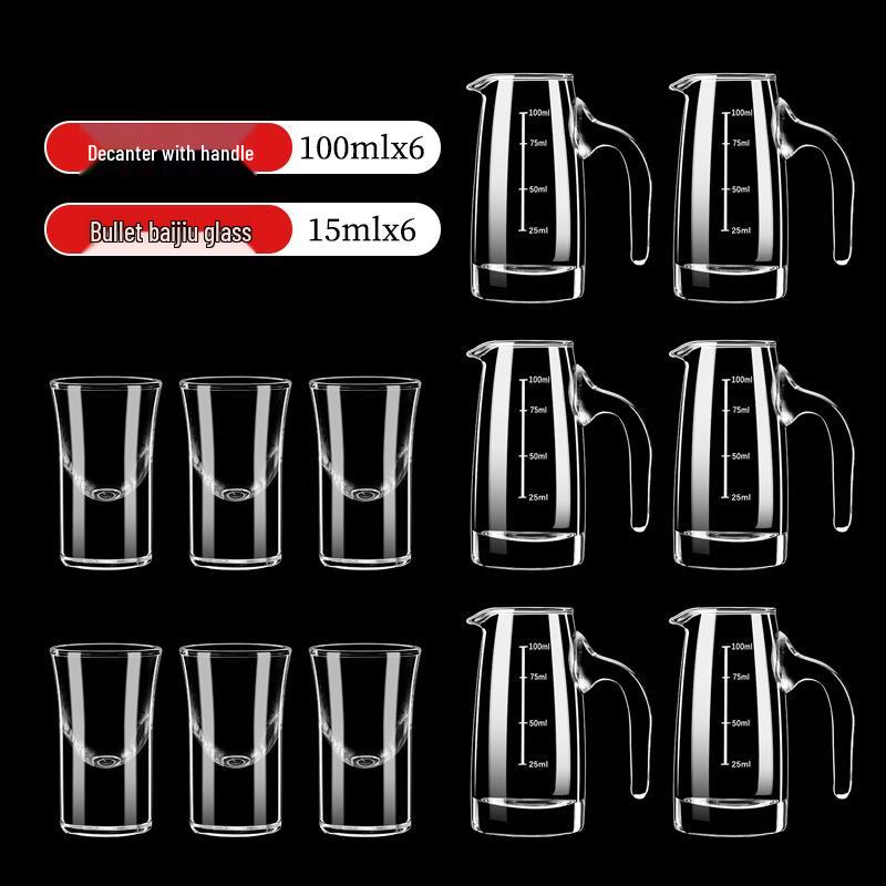 Kristall Baijiu Karaffe Set mit kleinen Luxus-Weingläsern