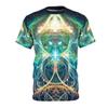 Psychedelic Fractal 3D Print Men Tee Colorful Abstract Crew Neck Casual Shirts Multi Styles