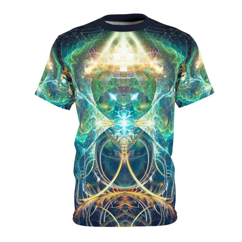 Psychedelic Fractal 3D Print Men Tee Colorful Abstract Crew Neck Casual Shirts Multi Styles