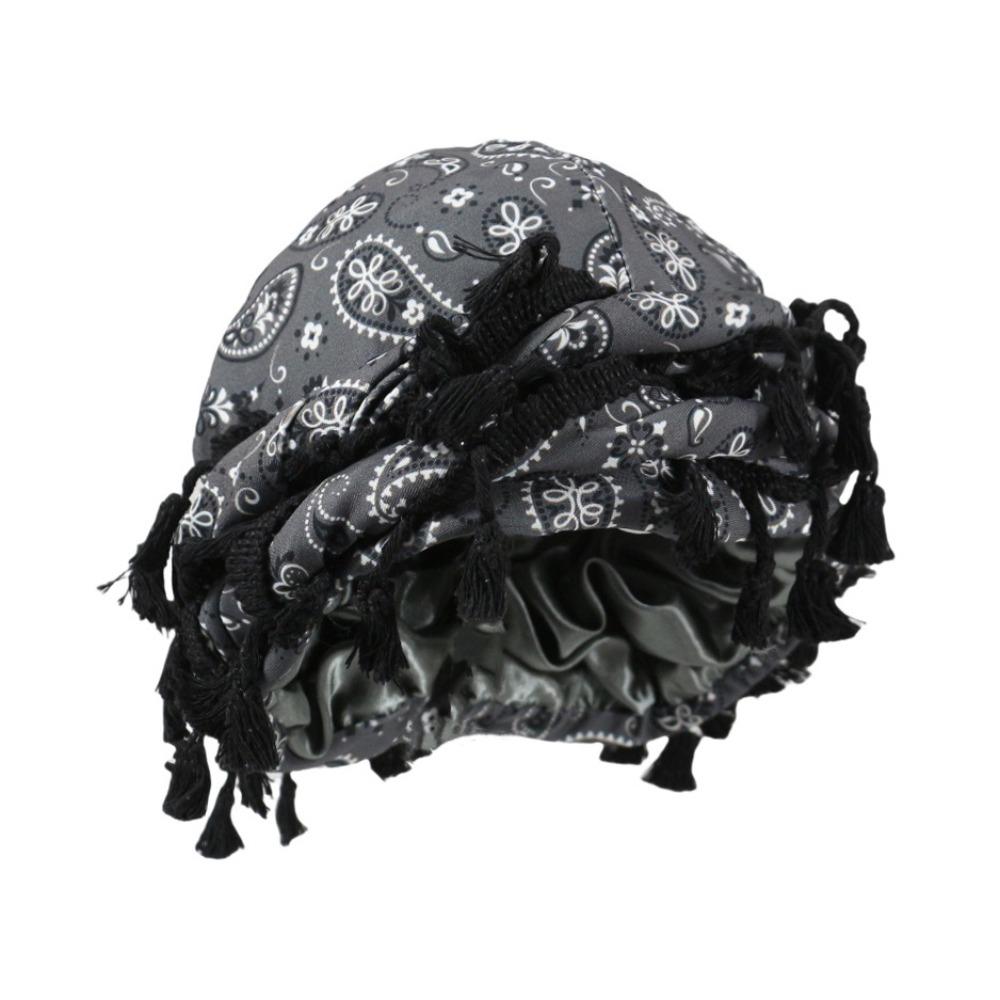 Tassel Twist Head Wraps Cashew Print Durag For Men Unisex Hair Wrap Scarf  Fashion Accessory