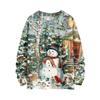 Women's Fashion Casual Long Sleeve Christmas Printed Round Neck Knitted Top