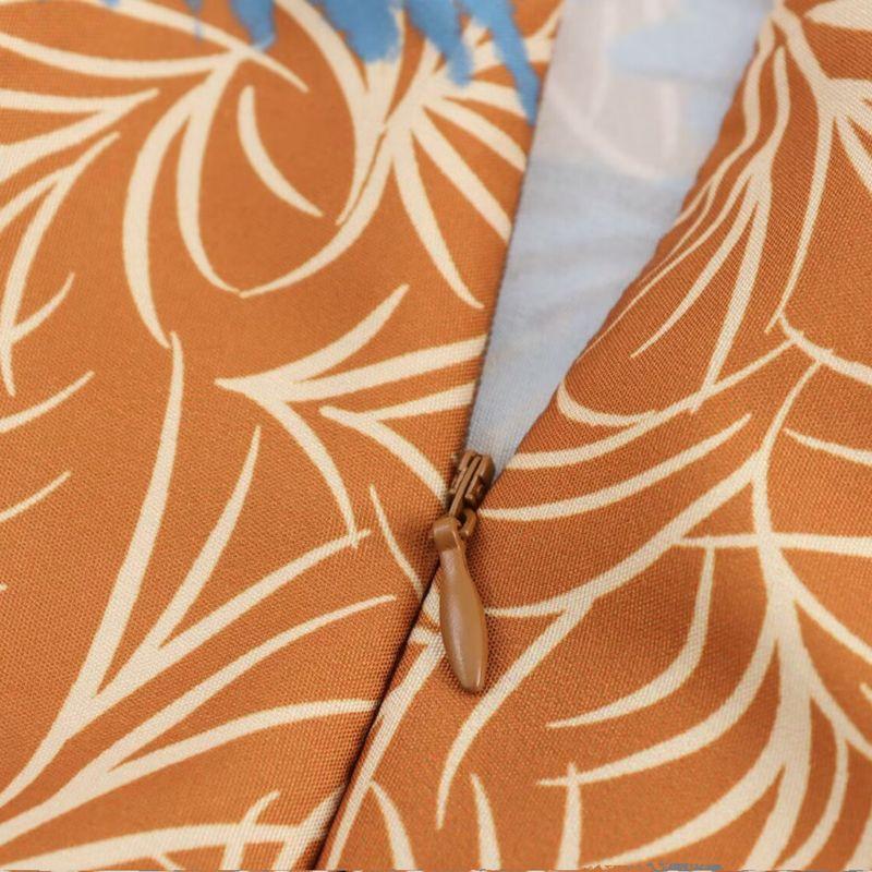 Kaslead New Women Clothes Western Style Fashion Slim Fit Coconut Tree Print Short Tube Top Dress