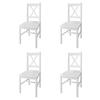 4 Pcs Dining Chair In White Wood 241511
