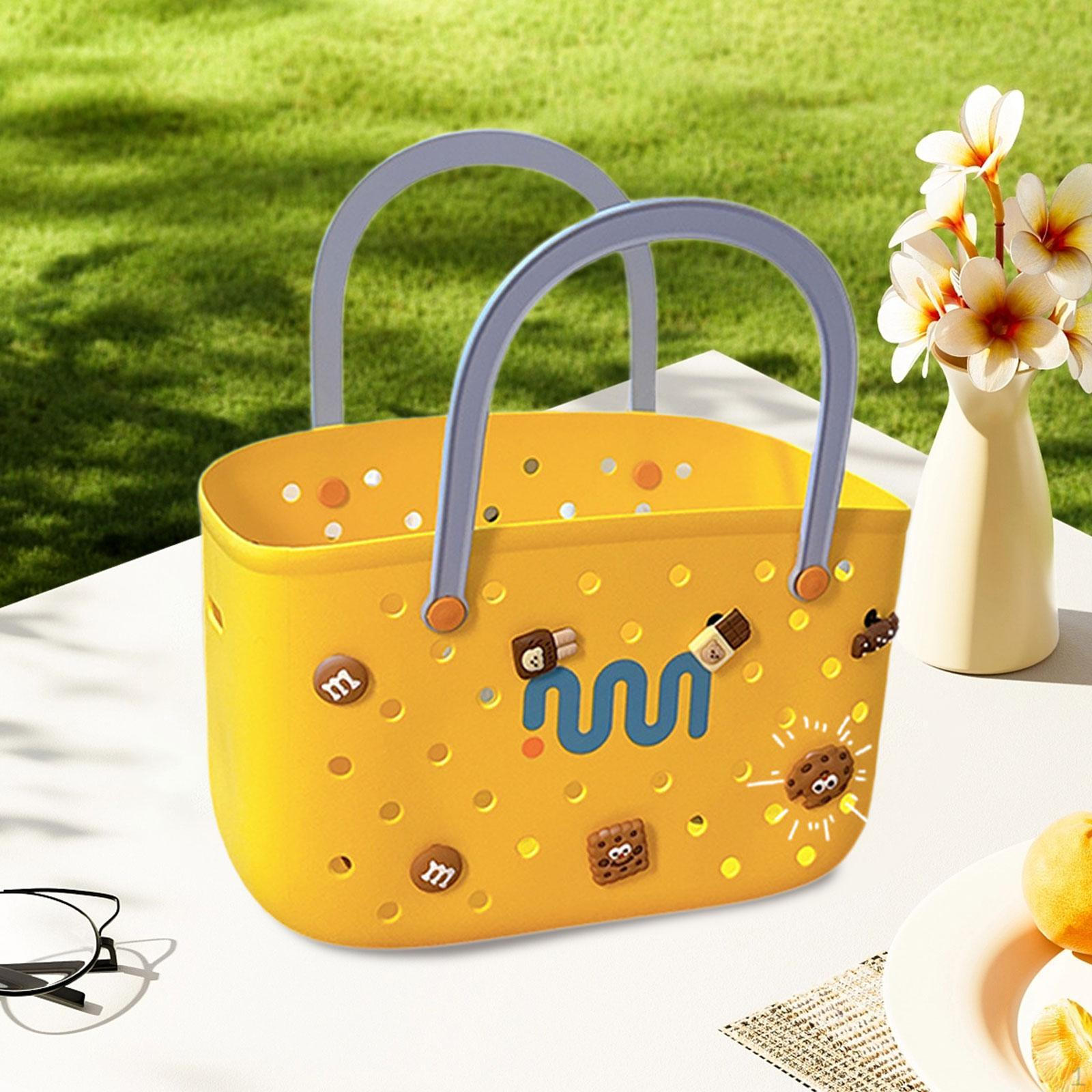 Пляжная сумка-контейнер Портативная Стильная с подвесками Водонепроницаемая Тоут Yellow 2494₽