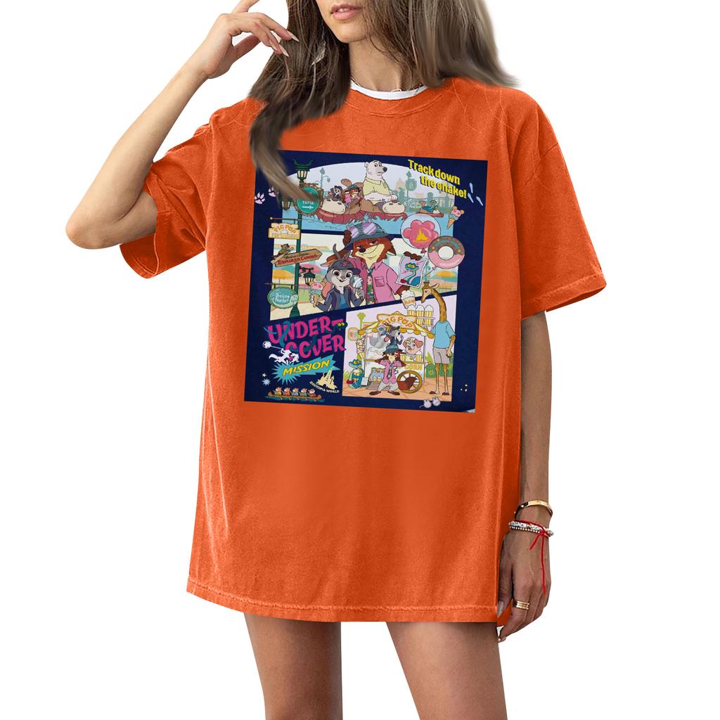 Women's Casual Fashion Round Neck Printed Short Sleeve T-Shirt Top