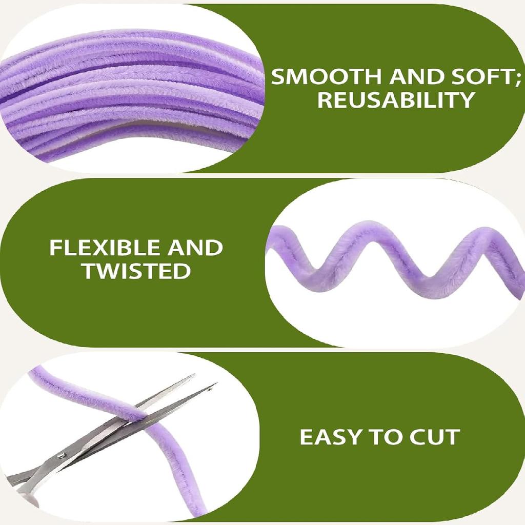 Pipe Cleaners Set 11.8 Inch Pipe Cleaners Chenille Stems Craft Supplies Bulk for Tulip Bouquet Making, Art DIY Craft Projects