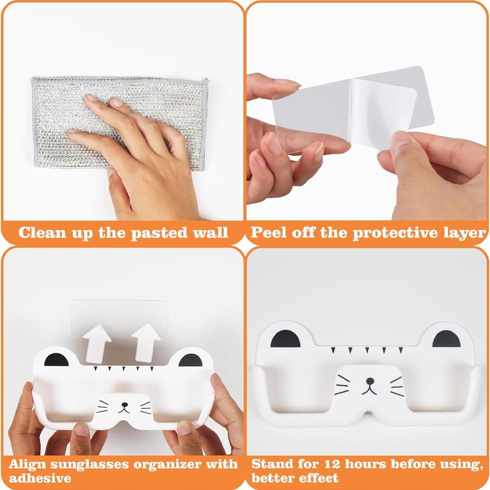 Cute Cat Sunglasses Display Stand, Decorative Rack, Eyeglass Display Cabinet, Sunglasses Storage Box,Punch-Free Portable Storage