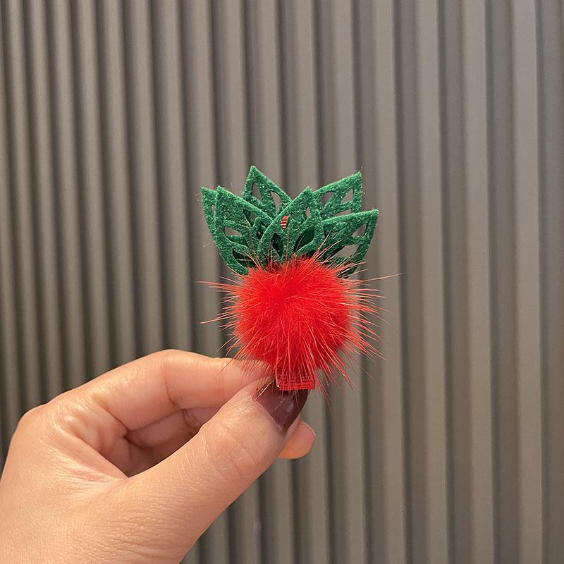 Christmas Cartoon Hair Clips for Girls - Red Holiday Hairpins and Accessories