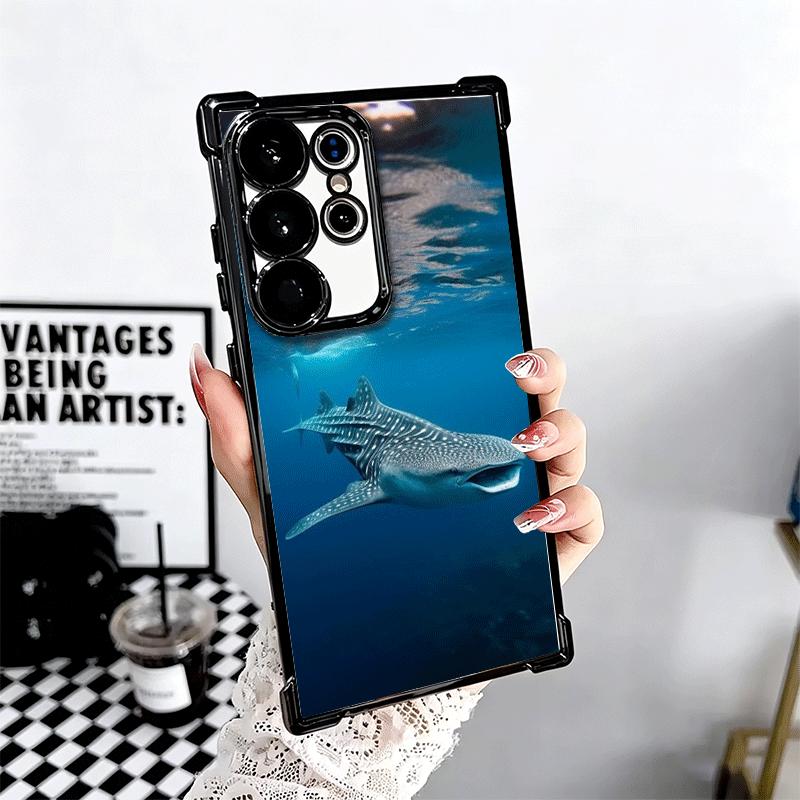 Ocean Whale Shark Soft Phone Case For Samsung Galaxy S26 Ultra S25 Edge S24 FE S23 Plus S22 S21 + S20 Plating Anti-Fall Fundas