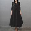 Muslim Women Linen Cotton Shirt Dress Abaya Long Sleeve Kaftan Dress Irregular Design Dress Casual Loose Baggy Maxi Dress Robe Plus Size M-5XL
